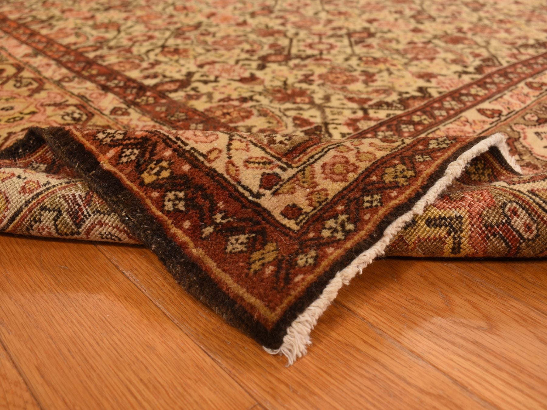 Tabriz Antique hand-knotted wool rug in Brown, 8'3" x 11'5", SKU O078266