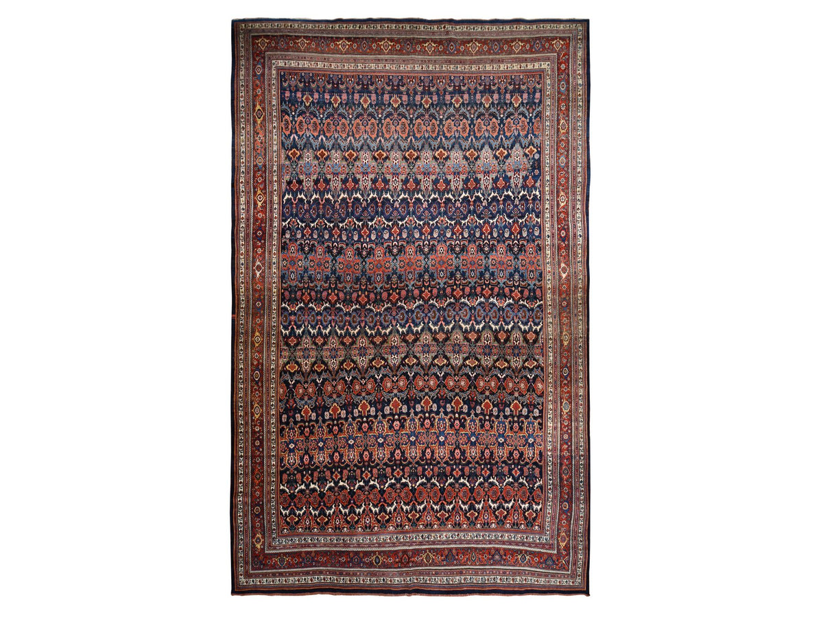 Bijar Persian hand-knotted wool rug in Blue, 12'6" x 20'1", SKU O078272