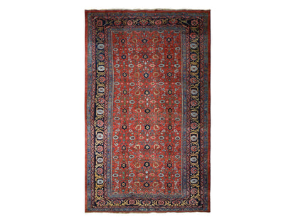 Red 11'2" x 18'5" Antique Hand knotted Wool Rug - Sku: O078275