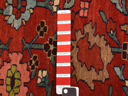 Red 11'2" x 18'5" Antique Hand knotted Wool Rug - Sku: O078275