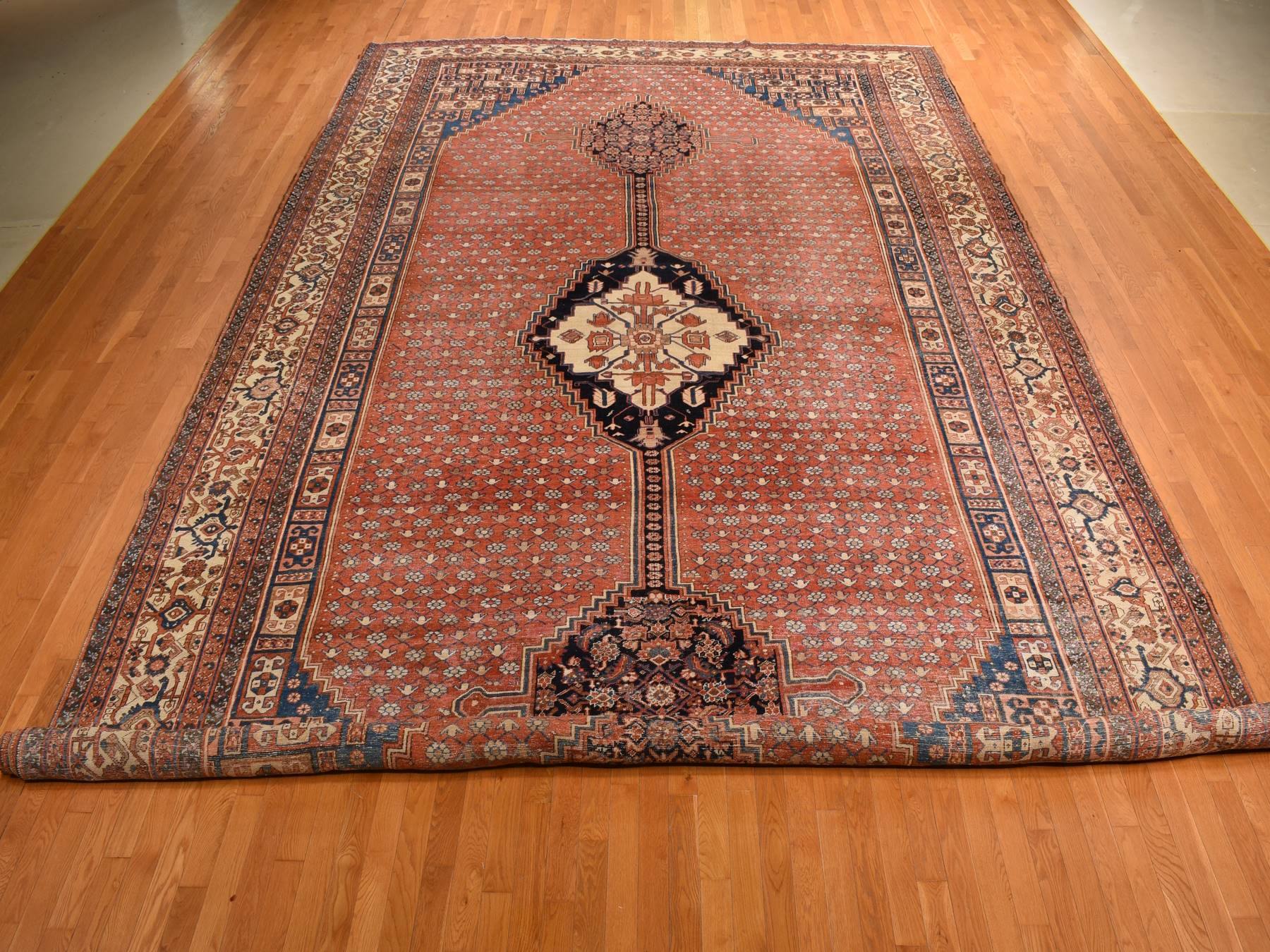 Bakshaish Antique hand-knotted wool rug in Red, 12'6" x 19'6", SKU O078276