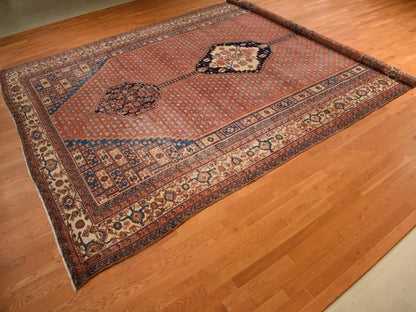 Red 12'6" x 19'6" Antique Hand knotted Wool Rug - Sku: O078276