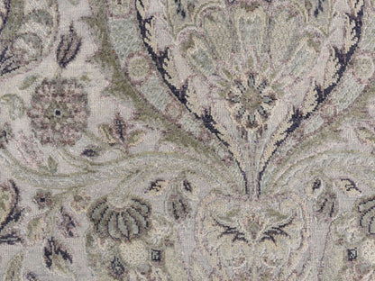Grey 3'0" x 11'10" Wool and Silk Hand knotted Wool/Silk Rug - Sku: O078282