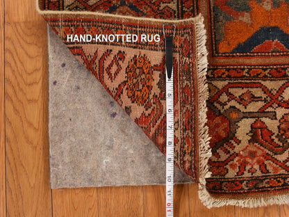 Orange 4'0" x 6'2" Antique Hand knotted Wool Rug - Sku: O078284