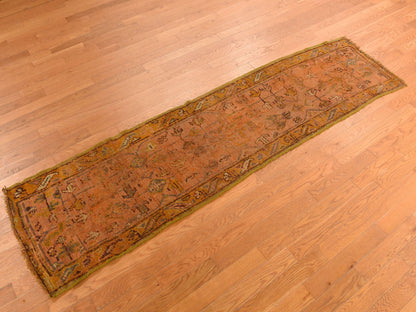 Orange 2'1" x 8'3" Antique Hand knotted Wool Rug - Sku: O078285