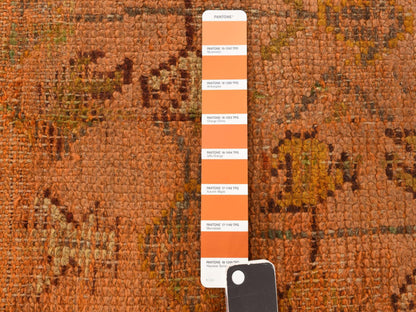 Oushak Antique hand-knotted wool runner in Orange, 2'1" x 8'3", SKU O078285