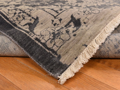 Brown 9'1" x 12'0" Transitional Hand knotted Wool/Silk Rug - Sku: O078288