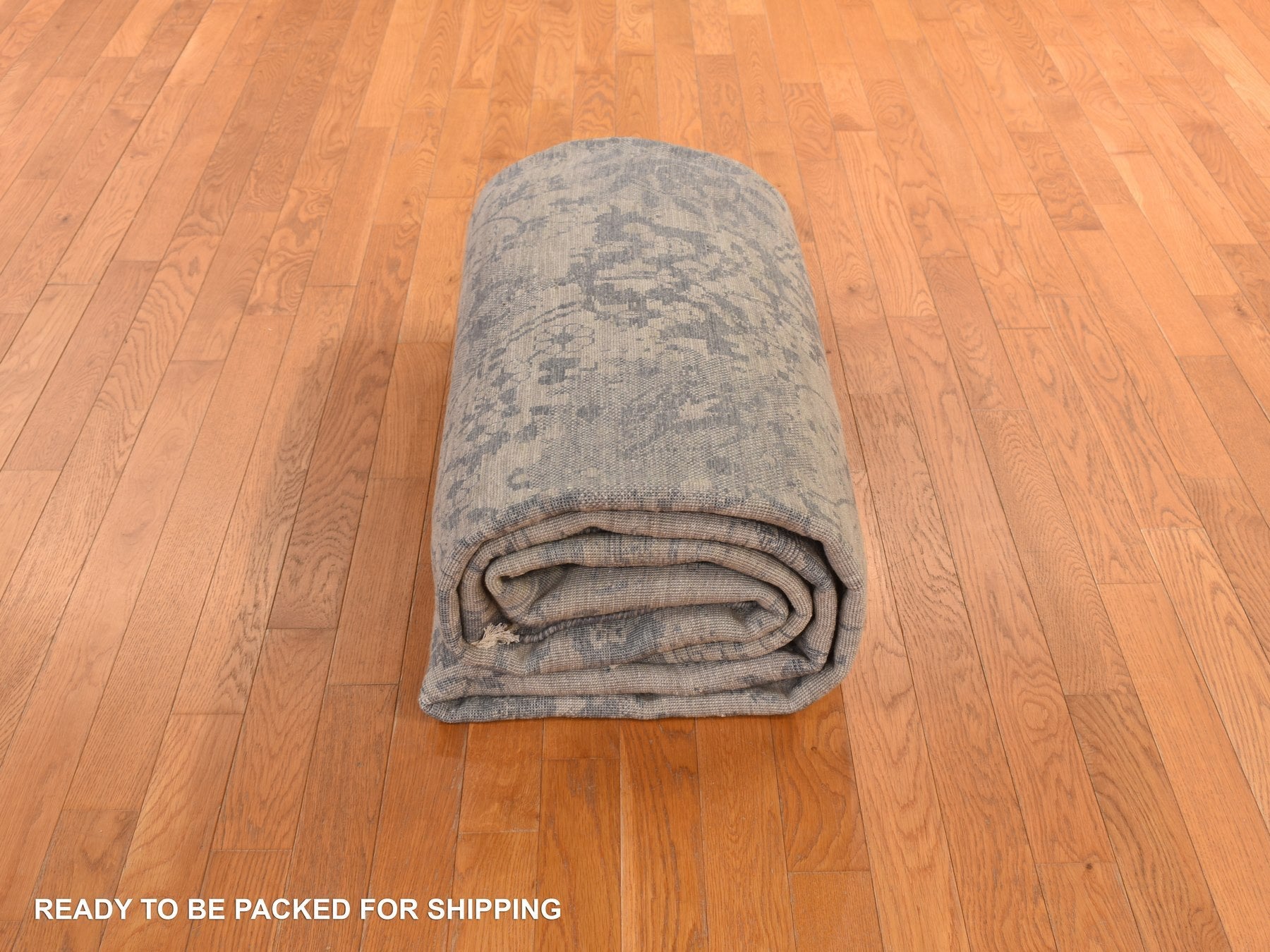 Transitional hand-knotted wool/silk rug in Brown, 9'1" x 12'0", SKU O078288