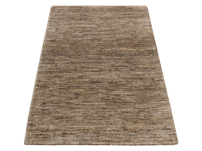 Modern / Contemporary hand-knotted silk rug in Brown, 2'0" x 3'0", SKU O078293