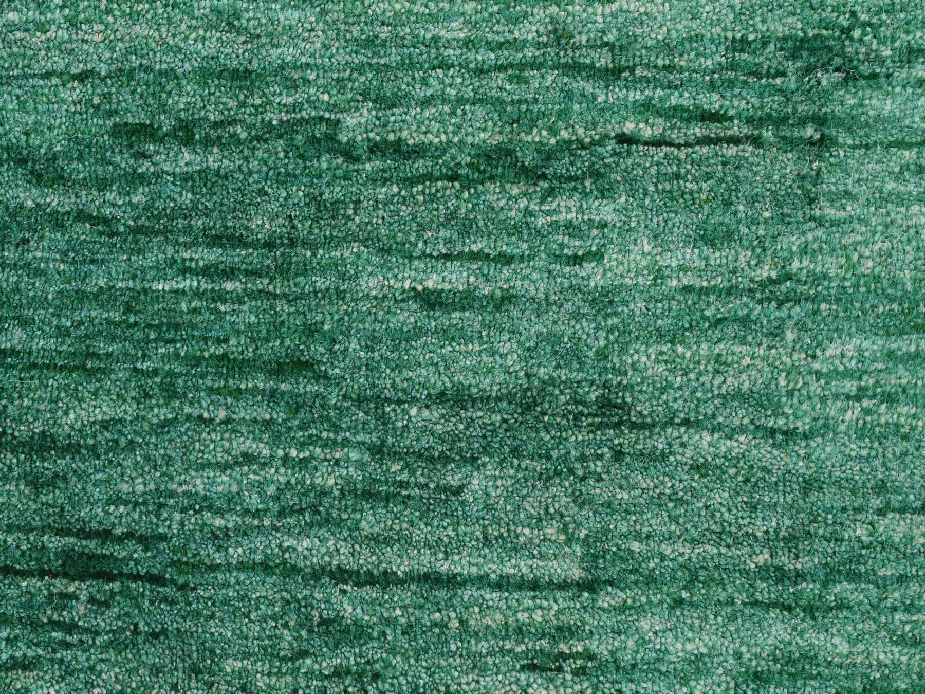 Modern / Contemporary hand-knotted silk rug in Green, 2'0" x 3'1", SKU O078294