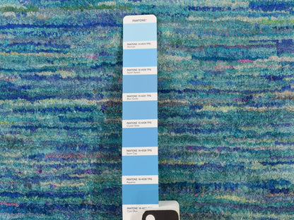 Blue 2'1" x 3'2" Modern and Contemporary Hand knotted Silk Rug - Sku: O078295