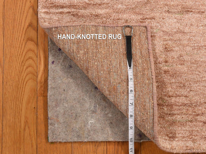 Modern / Contemporary hand-knotted silk rug in Brown, 2'0" x 3'1", SKU O078296