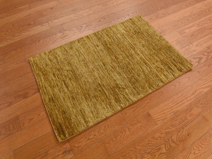 Modern / Contemporary hand-knotted silk rug in Brown, 2'0" x 3'1", SKU O078298