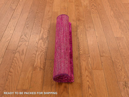 Pink 2'1" x 3'1" Modern / Contemporary Hand knotted Silk Rug - Sku: O078299
