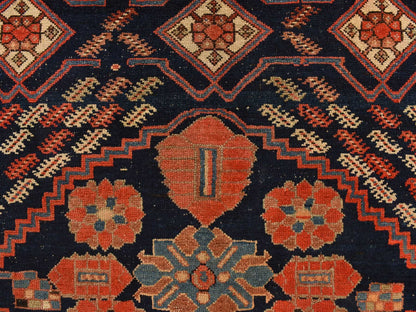 Red 4'6" x 6'7" Antique Hand knotted Wool Rug - Sku: O078302