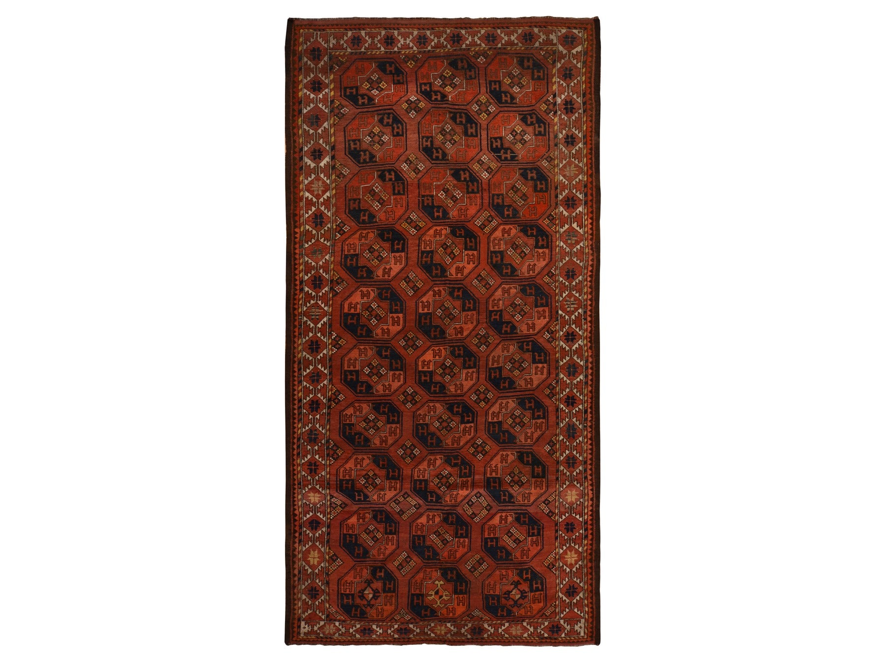 Red 6'3" x 13'3" Tribal Hand knotted Wool Rug - Sku: O078304