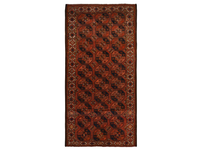 Red 6'3" x 13'3" Tribal Hand knotted Wool Rug - Sku: O078304
