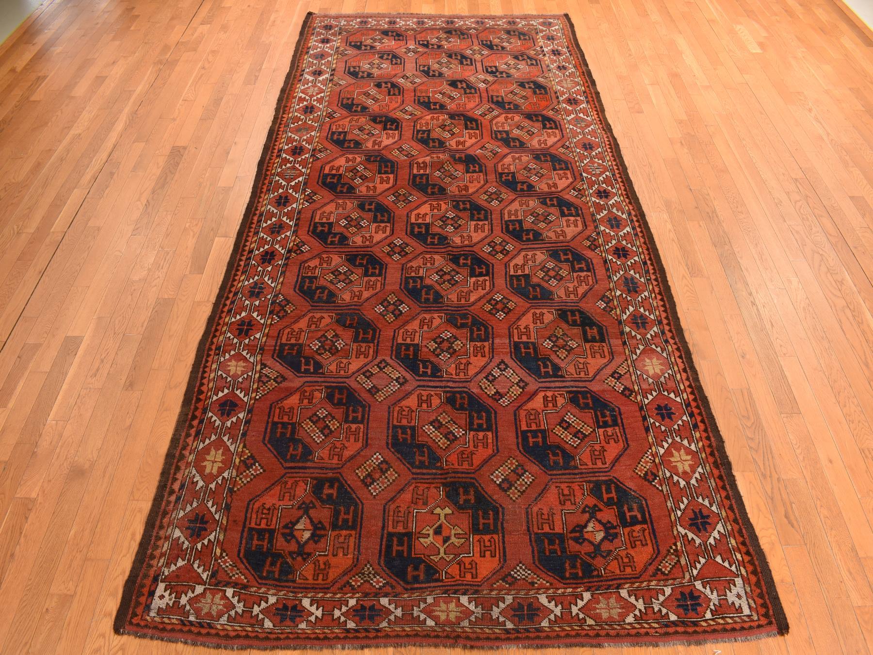 Red 6'3" x 13'3" Tribal Hand knotted Wool Rug - Sku: O078304