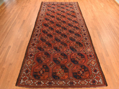 Red 6'3" x 13'3" Tribal Hand knotted Wool Rug - Sku: O078304