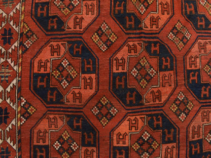 Red 6'3" x 13'3" Tribal Hand knotted Wool Rug - Sku: O078304
