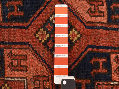 Red 6'3" x 13'3" Tribal Hand knotted Wool Rug - Sku: O078304