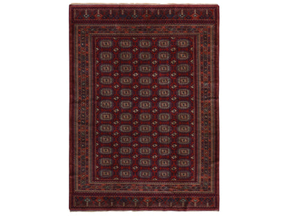 Red 6'10" x 9'7" Tribal Hand knotted Wool Rug - Sku: O078305