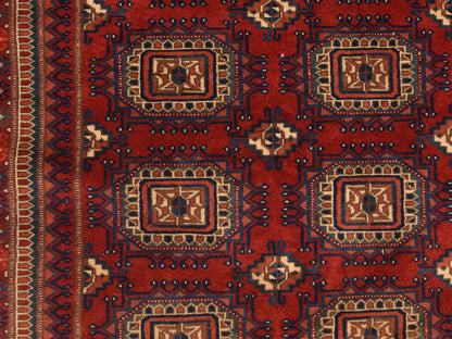 Red 6'10" x 9'7" Tribal Hand knotted Wool Rug - Sku: O078305