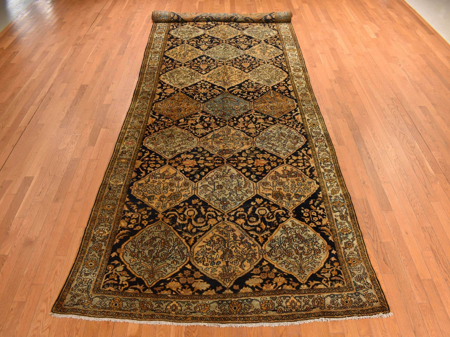 Antique hand-knotted wool runner in Yellow, 6'8" x 19'3", SKU O078322