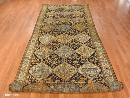 Yellow 6'8" x 19'3" Antique Hand knotted Wool Rug - Sku: O078322