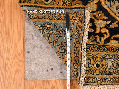 Yellow 6'8" x 19'3" Antique Hand knotted Wool Rug - Sku: O078322