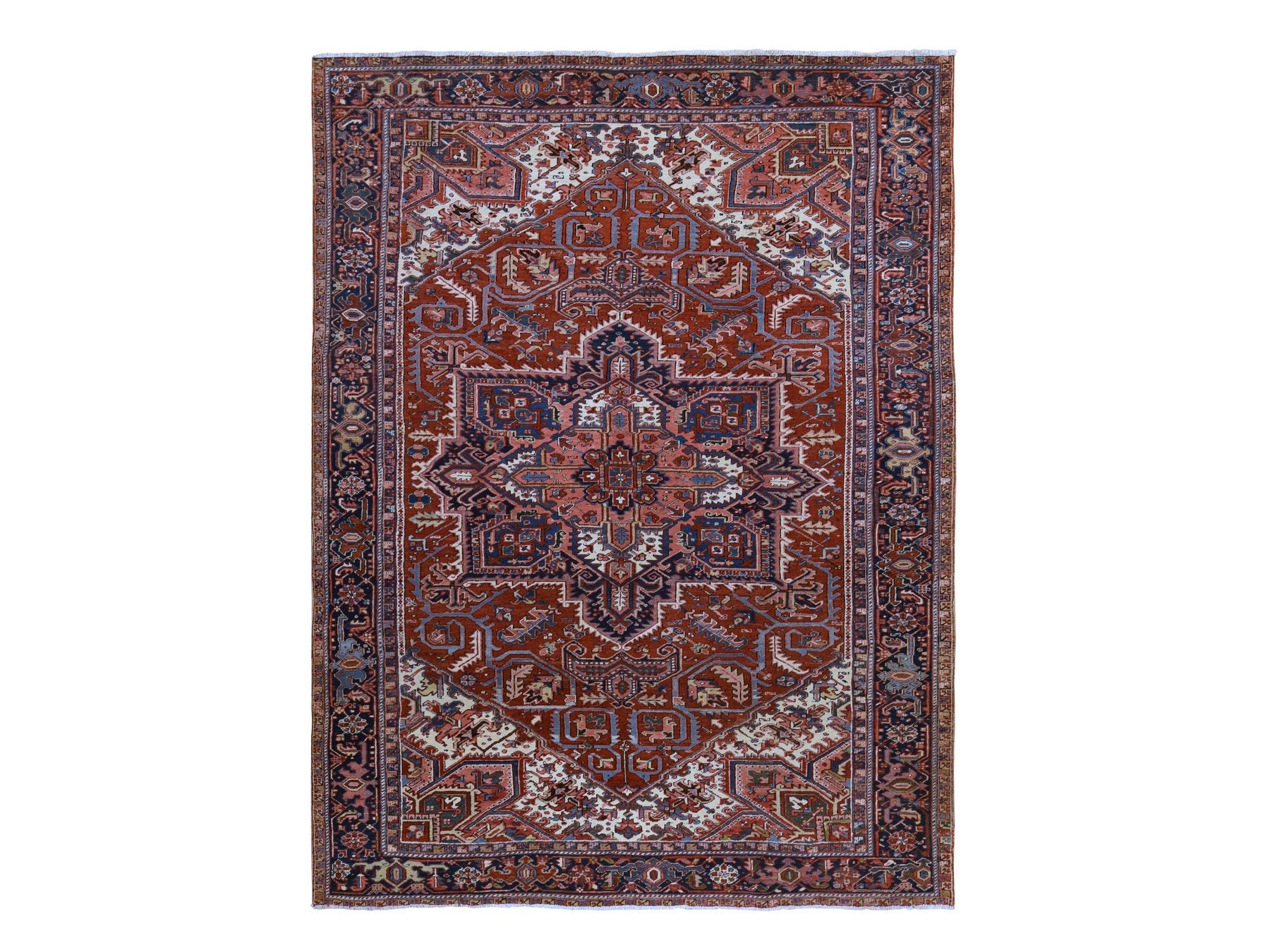 Heriz Antique hand-knotted wool rug in Red, 8'9" x 12'3", SKU O078324