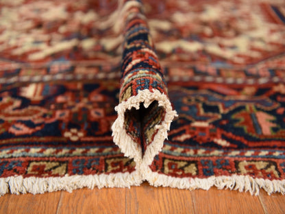 Red 8'9" x 12'3" Antique Hand knotted Wool Rug - Sku: O078324