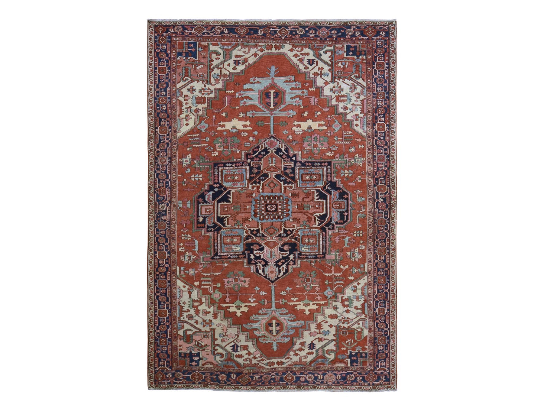 Serapi Antique hand-knotted wool rug in Red, 9'2" x 14'0", SKU O078327