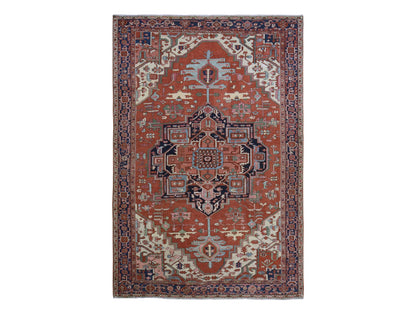 Red 9'2" x 14'0" Antique Hand knotted Wool Rug - Sku: O078327