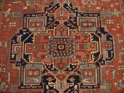 Red 9'2" x 14'0" Antique Hand knotted Wool Rug - Sku: O078327