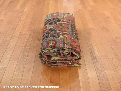 Red 9'2" x 14'0" Antique Hand knotted Wool Rug - Sku: O078327