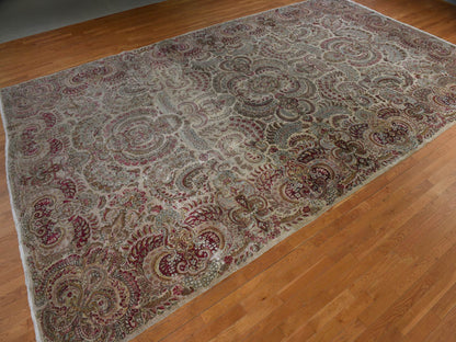 Ivory 11'7" x 19'3" Antique Hand knotted Wool Rug - Sku: O078329