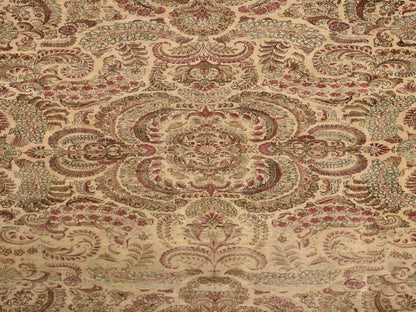 Ivory 11'7" x 19'3" Antique Hand knotted Wool Rug - Sku: O078329