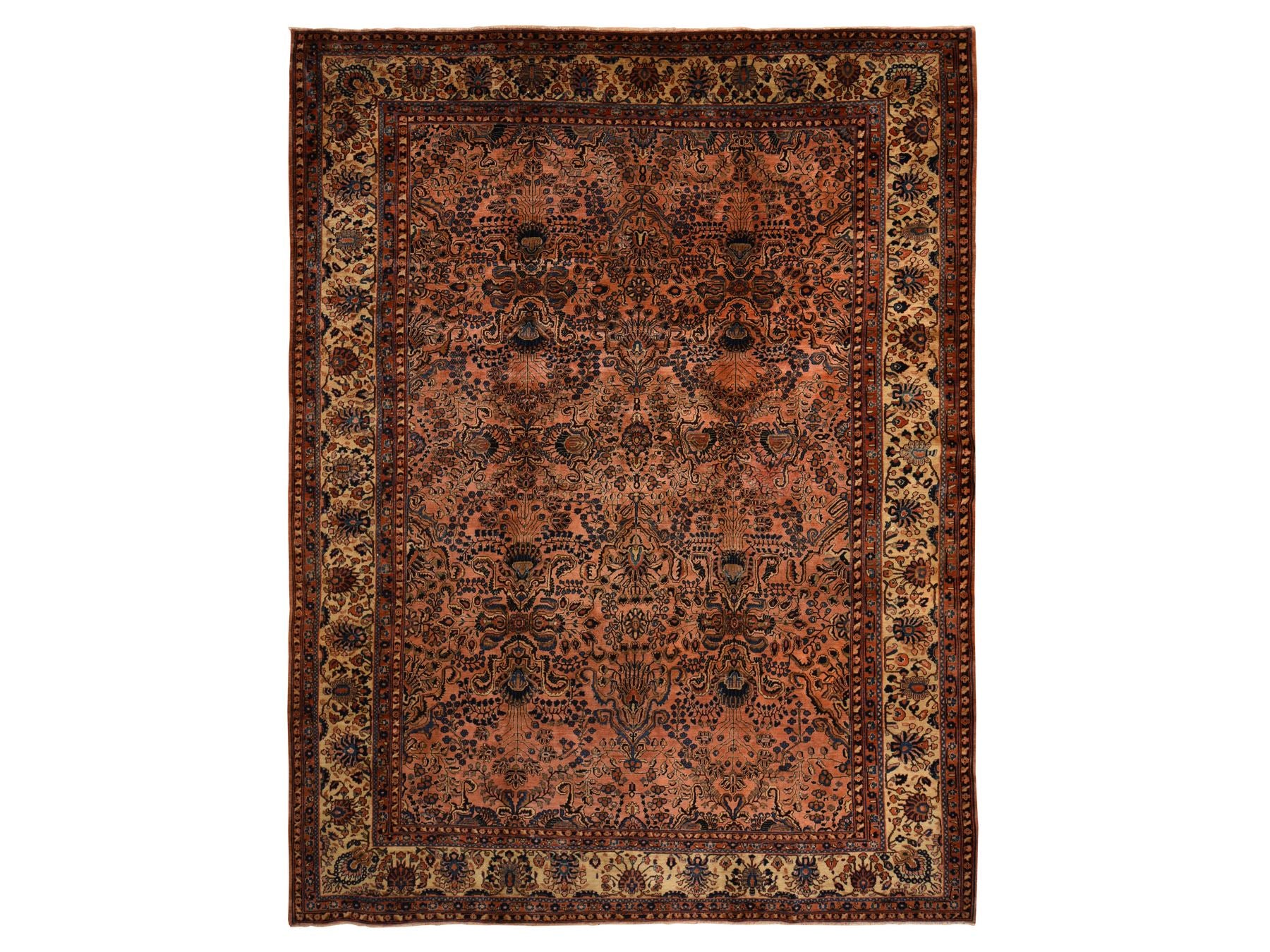 Sarouk Antique hand-knotted wool rug in Red, 9'10" x 13'7", SKU O078330