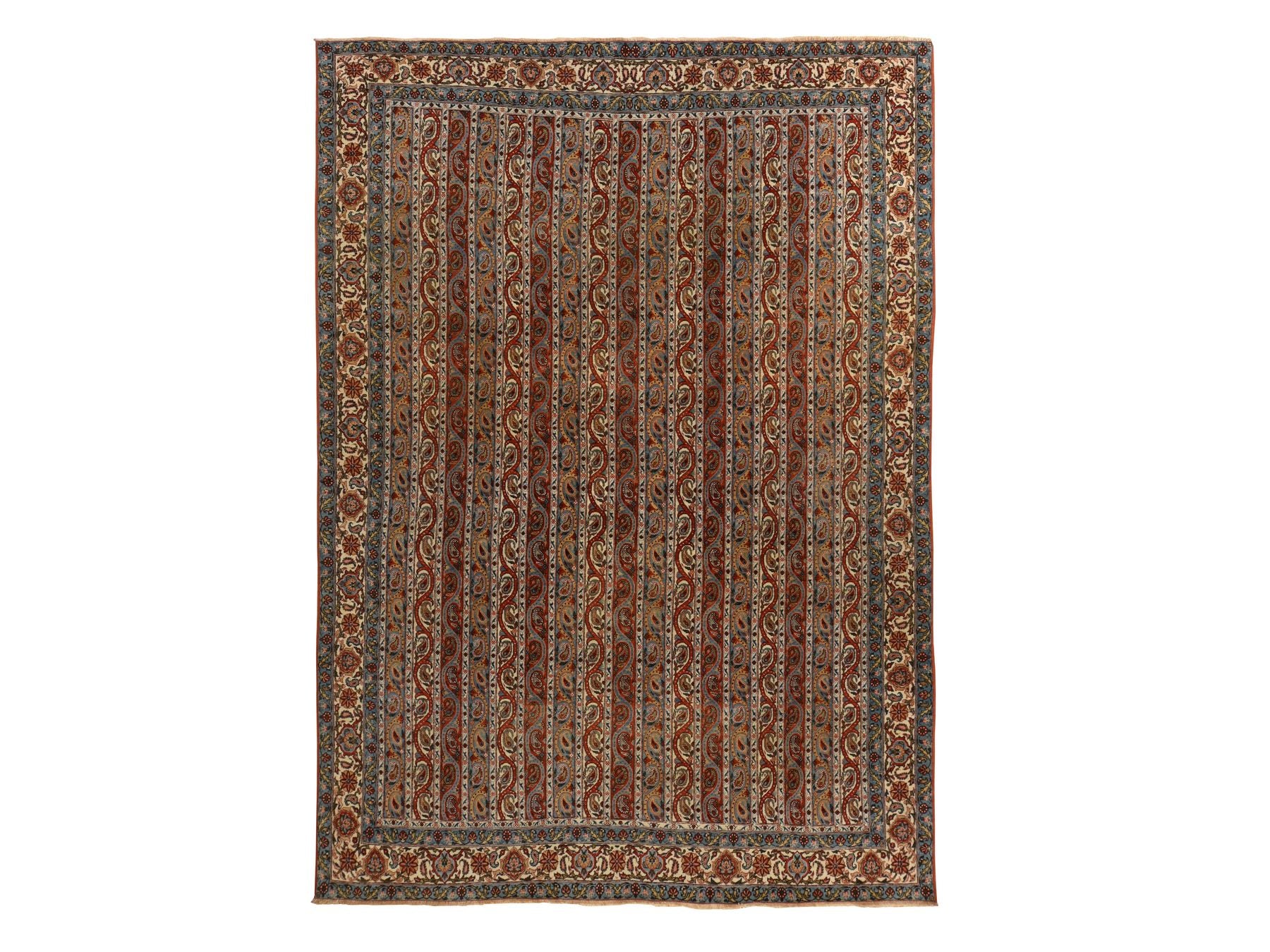 Antique hand-knotted wool rug in Red, 7'0" x 10'4", SKU O078352