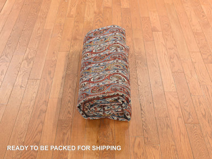 Red 7'0" x 10'4" Antique Hand knotted Wool Rug - Sku: O078352