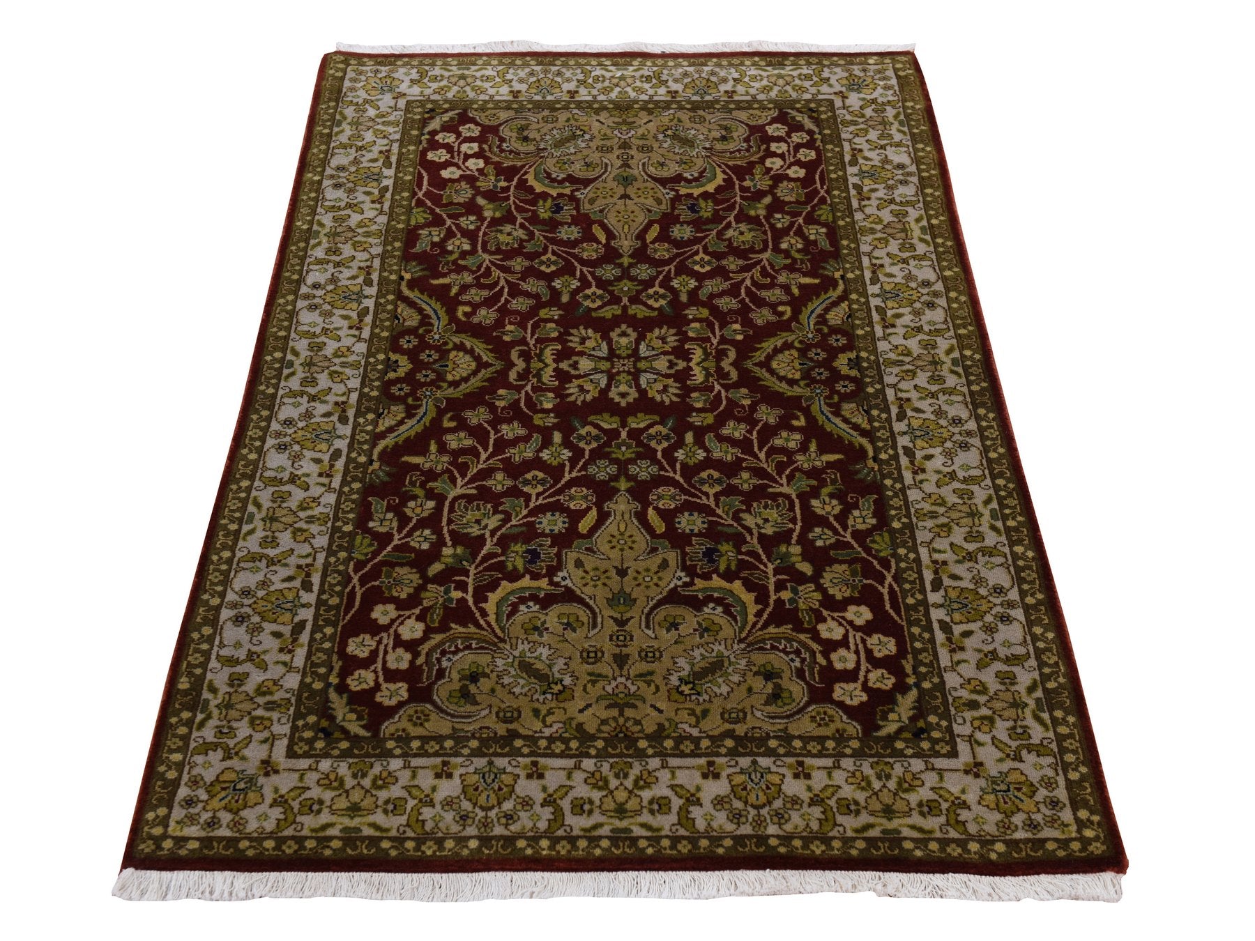Traditional hand-knotted wool rug in Red, 3'1" x 5'0", SKU O078361