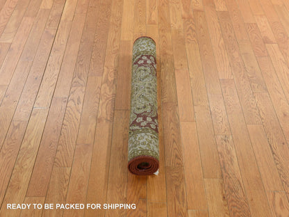 Red 3'1" x 5'0" Traditional Hand knotted Wool Rug - Sku: O078361