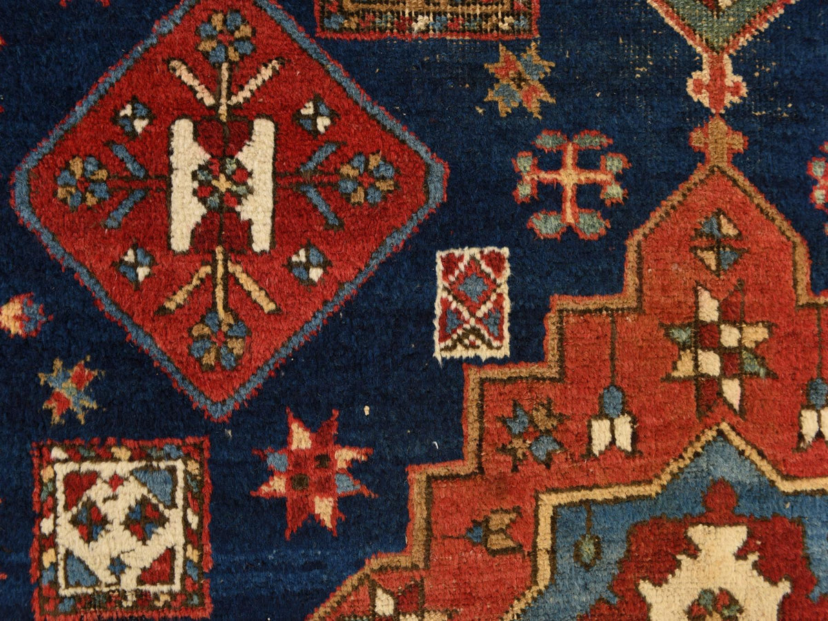 Antique hand-knotted wool rug in Blue, 4'1" x 5'10", SKU O078362