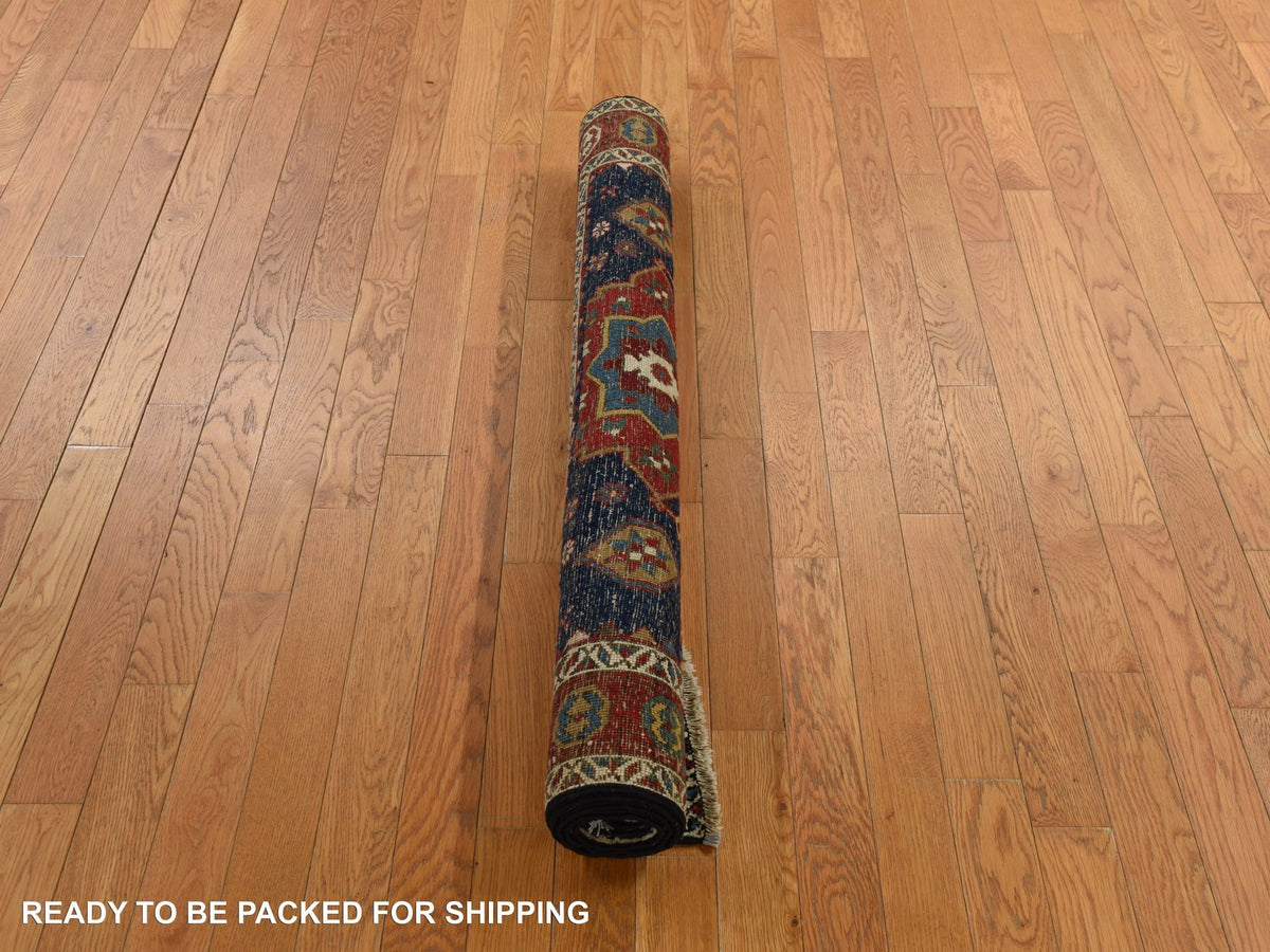 Antique hand-knotted wool rug in Blue, 4'1" x 5'10", SKU O078362