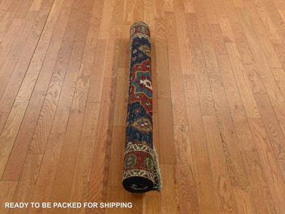 Antique hand-knotted wool rug in Blue, 4'1" x 5'10", SKU O078362