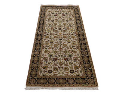 Ivory 2'8" x 6'1" Fine Oriental Hand knotted Wool Rug - Sku: O078363