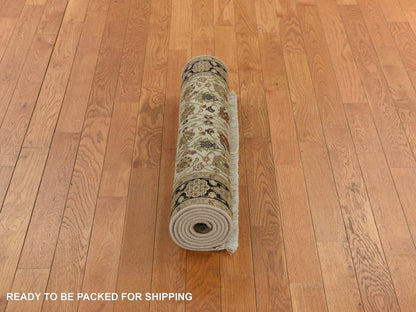 Ivory 2'8" x 6'1" Fine Oriental Hand knotted Wool Rug - Sku: O078363