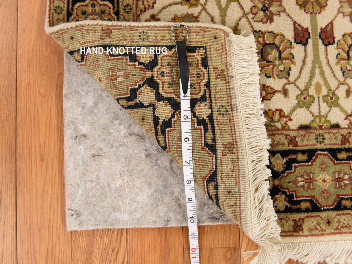 Tabriz Traditional hand-knotted wool runner in Ivory, 2'8" x 6'1", SKU O078363