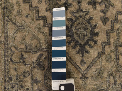 Heriz Traditional hand-knotted wool/silk runner in Brown, 2'6" x 6'0", SKU O078364
